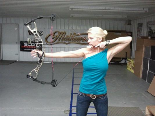 Theresa Vail Shooting Her Bow