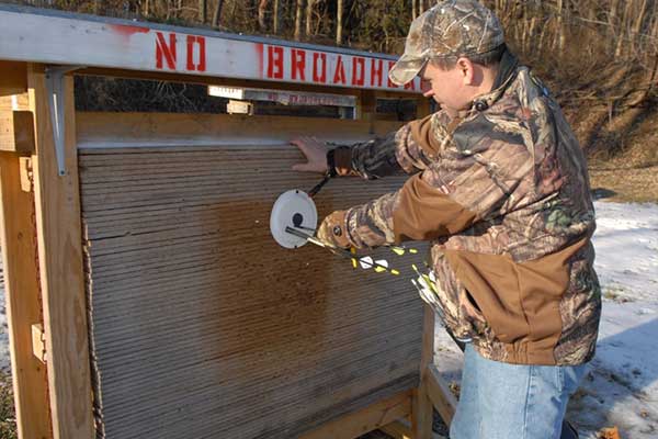 Pulling arrows Pulling arrows from archery target