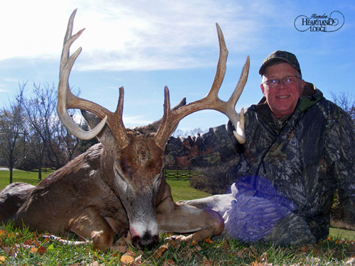 A mature whitetail buck harvested at Heartland Lodge in Illinois.