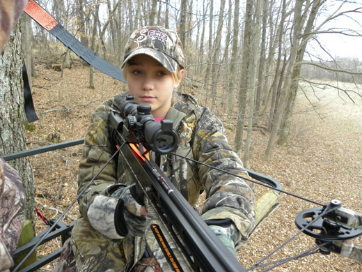 A girl with a crossbow