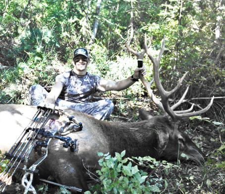 A Hunter and a Shot Elk