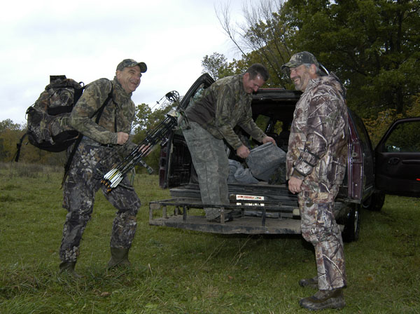 Hunters unloading their truck Hunters unloading their truck