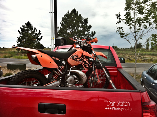 Dirt bike in truck Dirt bike in truck
