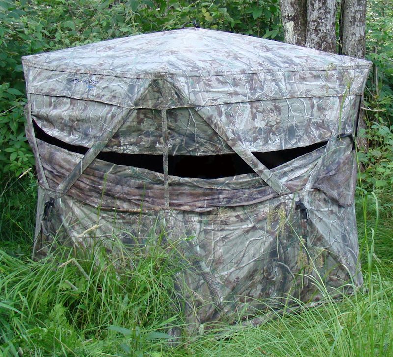Daniel James Hendricks Author prefers a ground blind with window that can be adjusted to a narrow slit. But most always, the side and back windows should be closed.