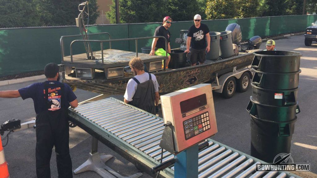 Despite a long sleepless night on the water, there's always a lot of excitement first thing in the morning at the scales for weigh-in.