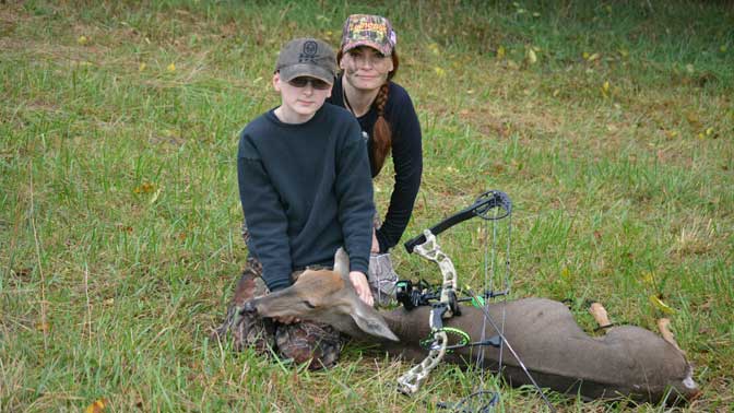 Ethan, age 12, with his first West Virginia Whitetail deer taken with his Diamond Infinite Edge compound.