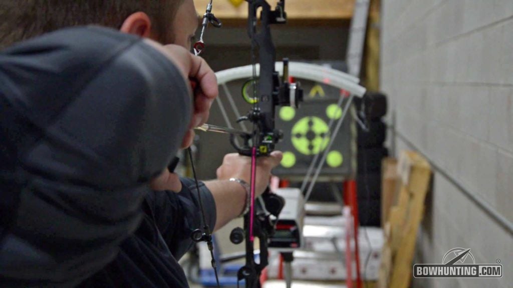 Speed testing the new Halon 6 at the Bowhunting.com headquarters.