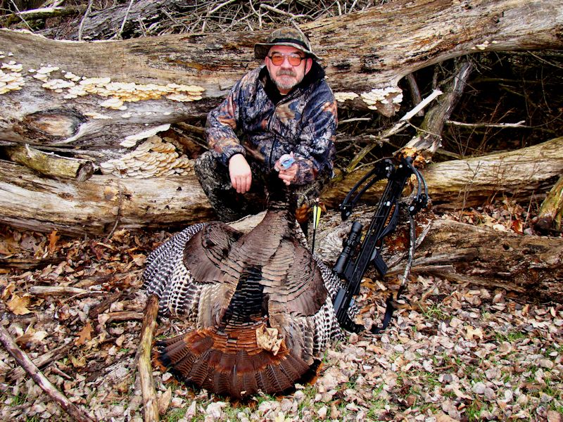 Author with is 2014 bird taken at 7:15 the opening morning of the Minnesota Archery Season.
