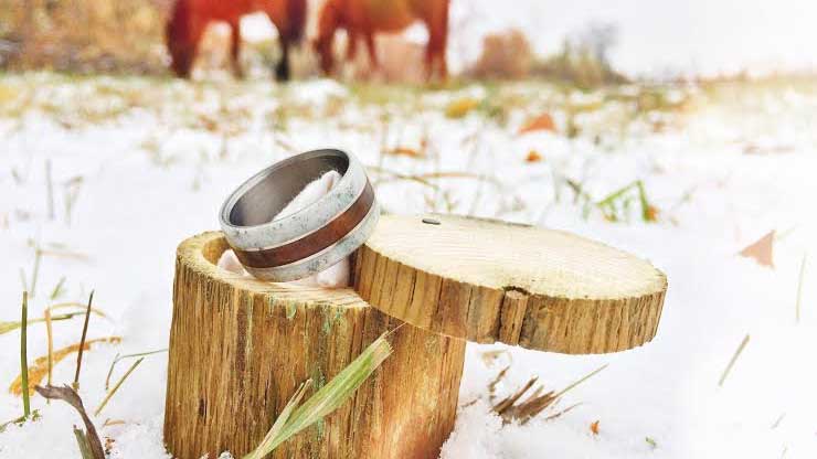 Utah based Staghead Designs crafts custom rings made from wood, metal and deer antlers.