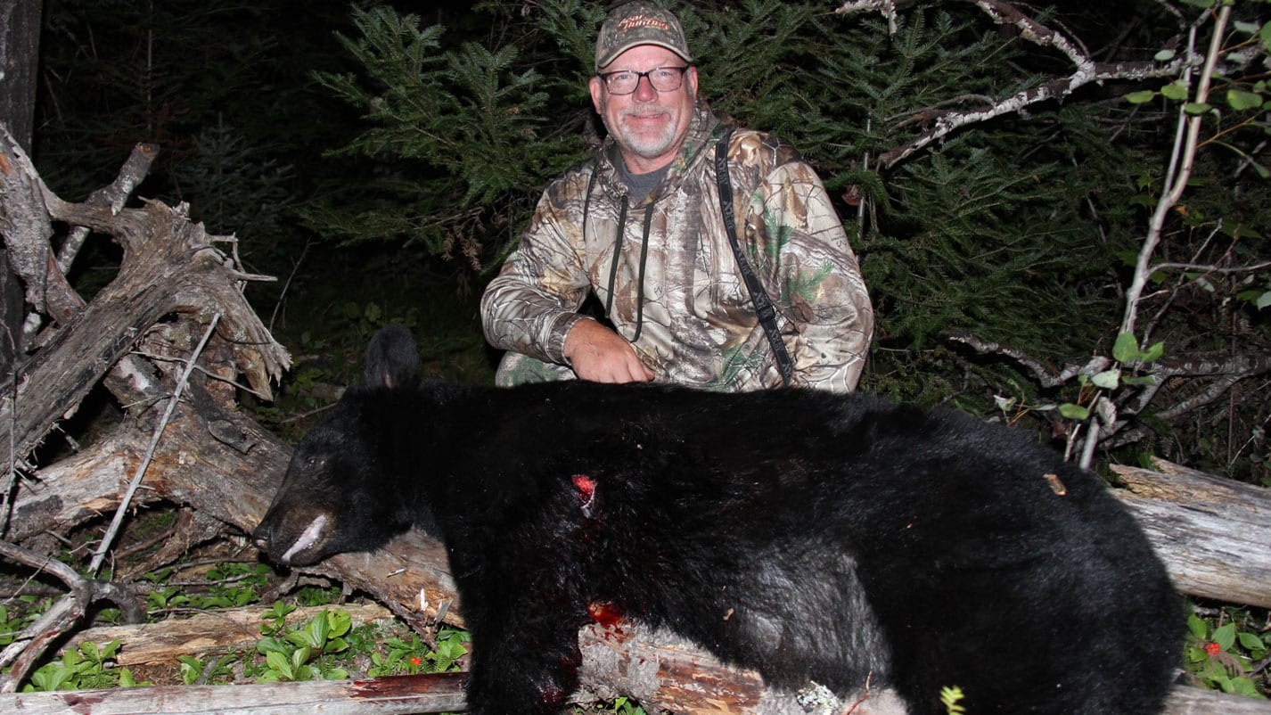 Bernie Barringer with his black bear
