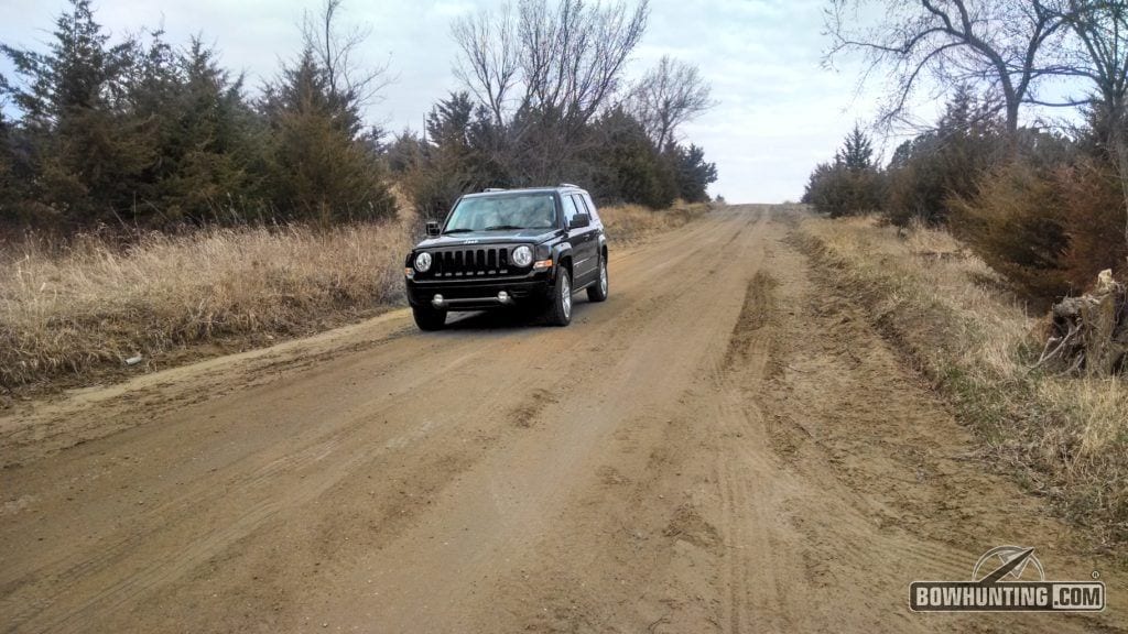 McDougal cruises dirt roads near public land to scout for bird habitat during a recent road-trip turkey hunt.