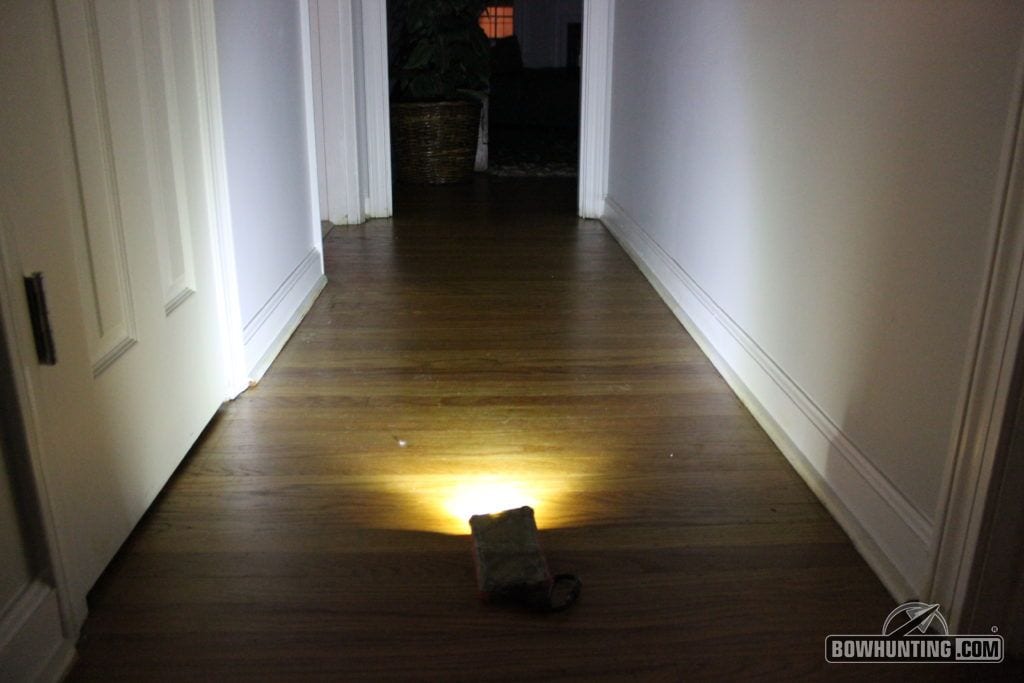 The flashlight adequately lit up a hallway. Very happy with the light cabability.