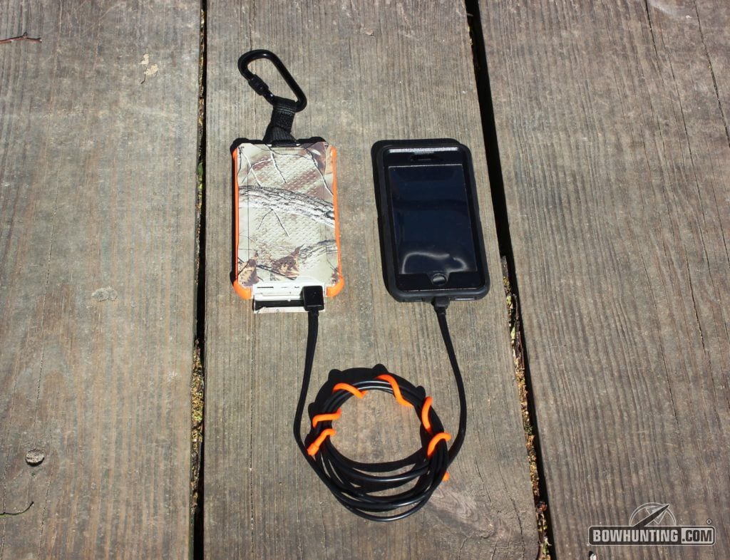 Poseidon show charging an Iphone 6 with an aftermarket lightening cable. 