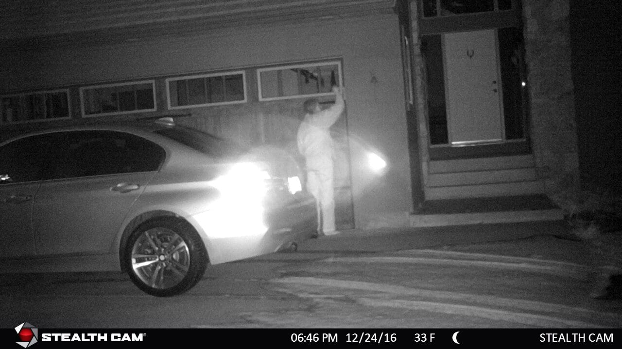 stealth cam lady at garage