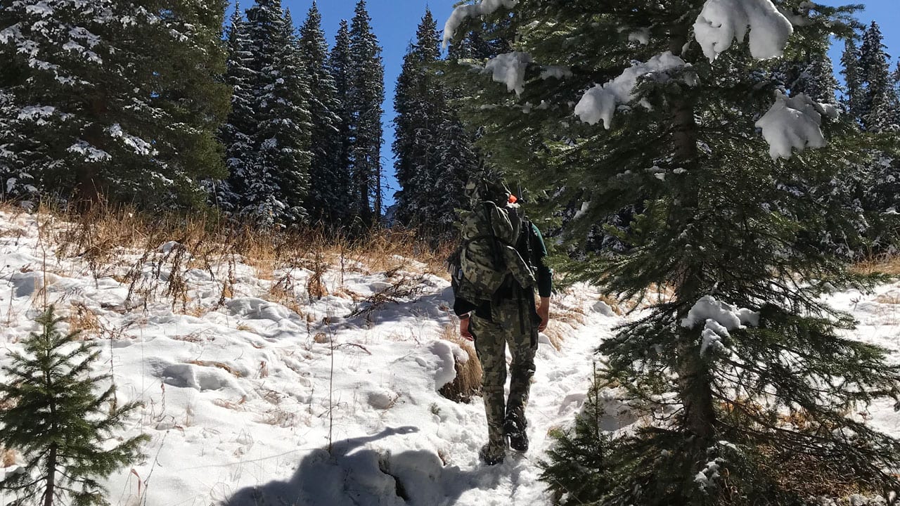 Hunter in snow