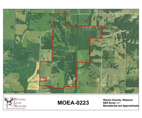 Map of a Missouri hunting lease