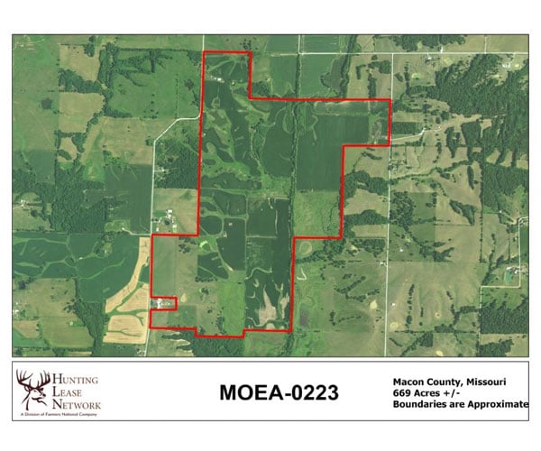 Map of a Missouri hunting lease