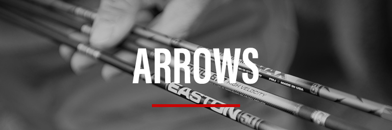 Black and white close up of Easton 5.0 hunting arrows