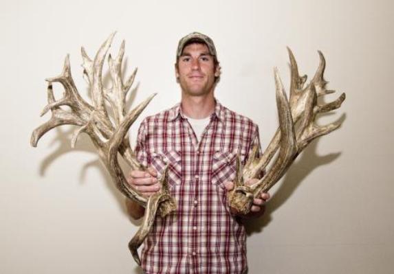 giant record mule deer sheds with young guy