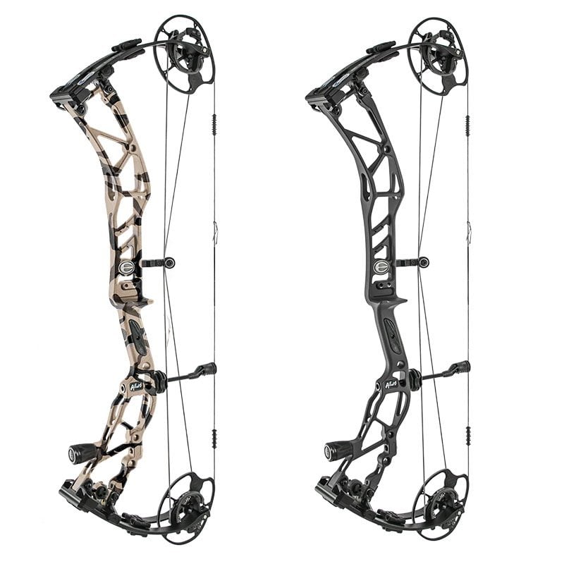 Elite Allure bows in camo and gray color.