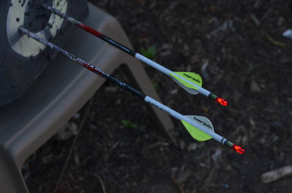 Lase Eye lighted nocks active in archery target