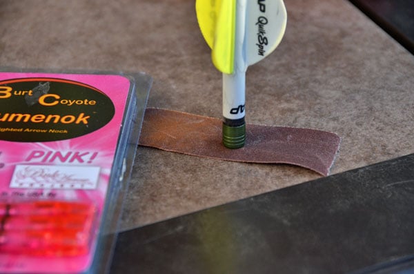 Sanding Carbon Express Nock Collar Sanding down the Carbon Express nock collar