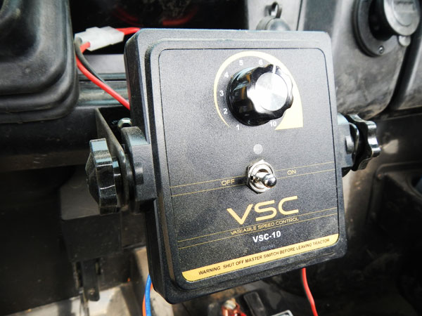Moose Spreader speed controller mounted in cab